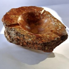 Posacenere In Alabastro Rosso Vintage Anni 60/70