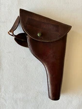 WWI British Army Brown Leather Holster for Webley 455 Revolver NO MARKINGS
