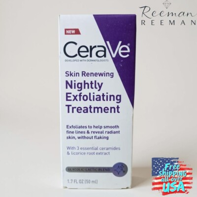CeraVe Skin Renewing Nightly Exfoliating Treatment Anti Aging Serum for face