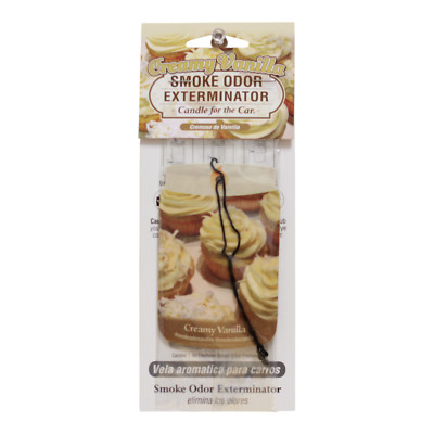 Smoke Odor Exterminator Creamy Vanilla Cozy Long Lasting Car Freshener Candle