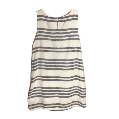 BEACH LUNCH LOUNGE Women's Alina Striped Shift Lined Linen Blend Dress Size  L | eBay