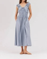 Grade & Gather Linen Blend Midi Dress Size M