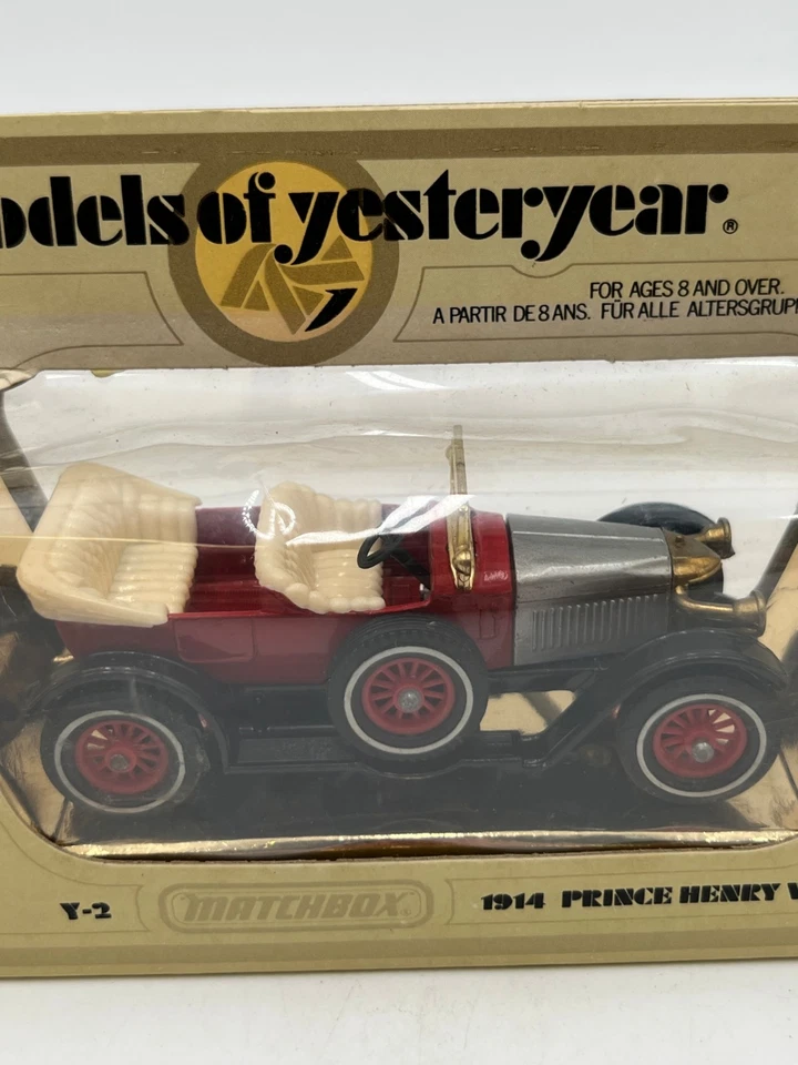 Matchbox Y-2 1914 Prince Henry Vauxhall Lesney -Grey Wheels- Red Hubs MIB - Image 4 of 4