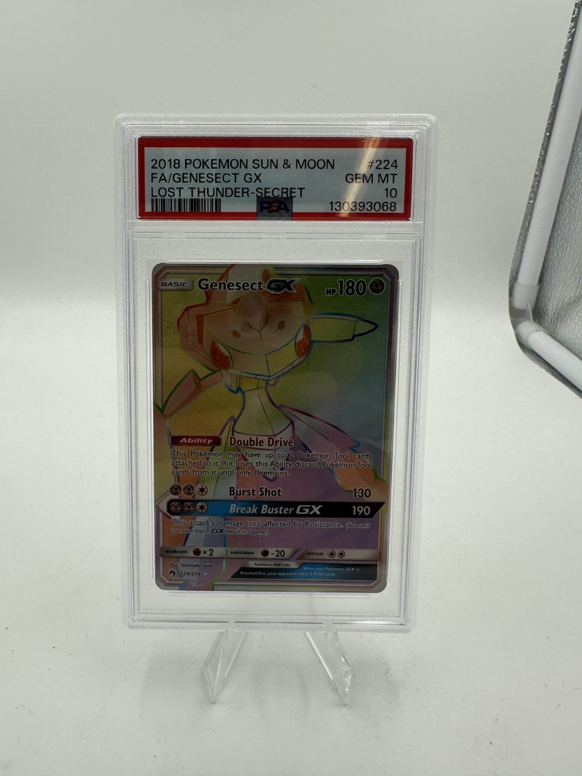Genesect GX (Secret) 224/214 Sm-Lost Thunder Holo PSA 10 . Low pop