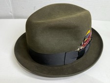 Vintage Melton New York Continental Finish Custom 7 1-4 Brown Fedora w/ Feathers