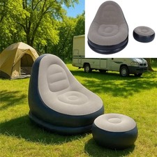 Inflatable Lounge Chair for Adults, Folding Portable Lazy Sofa with Foot Stool
