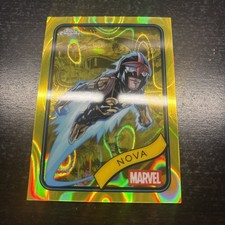 Nova 2025 Topps Chrome Marvel Nova Yellow Lava Refractor Card- #23 Vibrant