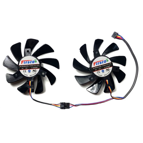 Para wentylatorów kart graficznych do POWERCOLOR RX590 8GB Red Dragon - Zdjęcie 2 z 8