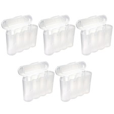 Five 5 EBC Battery AA AAA Clear Plastic Battery Storage Case Holder Box USA Ship
