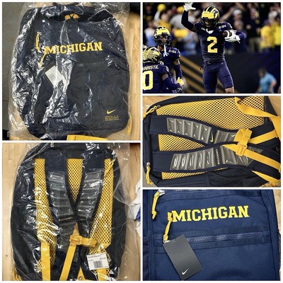 michigan nike vapor backpack Black State Travis Mathew Nudge Printing Designed in team colors with screen printed team graphics Padded back and adjustable shoulder straps create a snug NCAA Logo Stripe Action Backpack