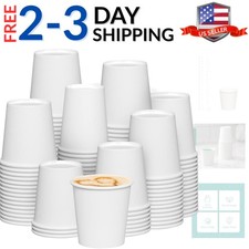 6 oz. - 300 count Disposable White Paper Cups, Hot Coffee Cups - Eco-Friendl...