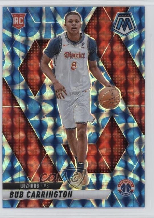 2024-25 Panini Mosaic Rookies Reactive Blue Prizm Bub Carrington #206 15t1