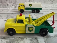 Vintage Matchbox Lesney BP 13 Dodge Wrecker & No 25 BP Petrol Tanker England 60s