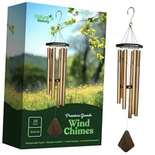 Nature’s Melody Premiere Grande Tunes Wind Chimes – Outdoor 36" Bronze