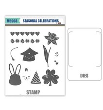 SEASONAL CELEBRATIONS Stamps and Metal Cutting Dies DIY Scrapbooking Album card