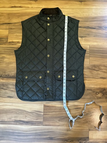 Barbour Vest Mens Large Green Lowerdale Slim Filt Quilted Gilet Full Zip Outdoor - Picture 5 of 15