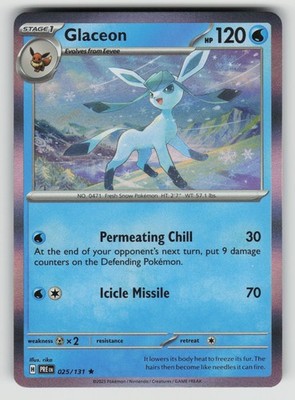 Glaceon - 025/131 - PTCG - SV: Prismatic Evolutions - Holo - NM