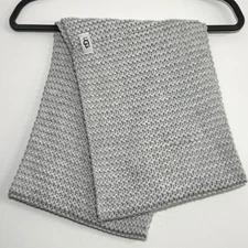 UGG Womens OSFA Gray Waffle Knit Infinity Scarf Wool Blend Winter Neck Warmer