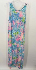 Pre-Owned Lilly Pulitzer Blue Size Medium Printed Shift Maxi Sleeveless Dress