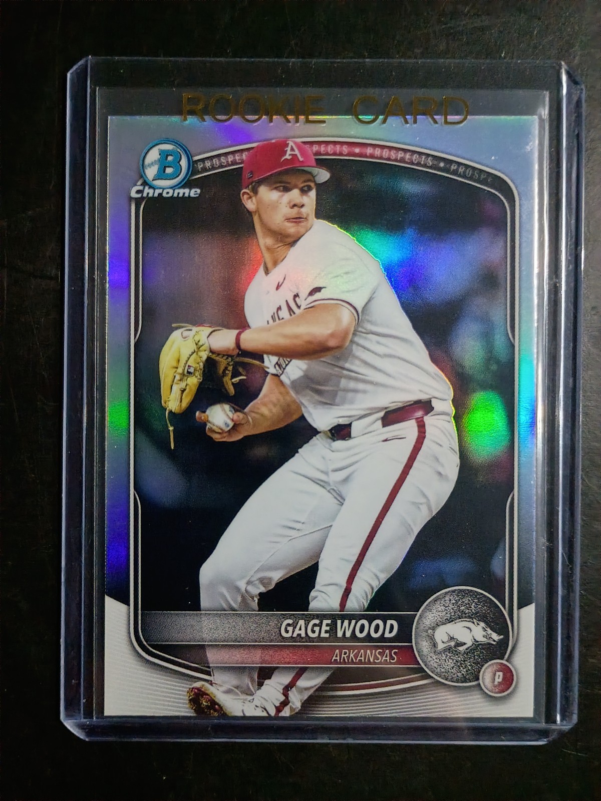 2025 Bowman Chrome Draft - Gage Wood College Image Variation Ark Refractor SSP