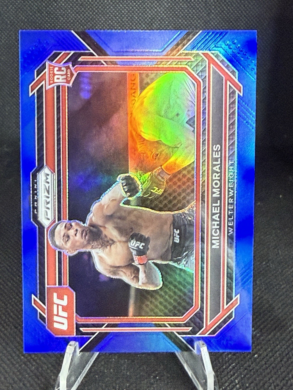 Michael Morales 2023 Panini Prizm UFC #97 Blue Prizm Rookie /175 Short Print