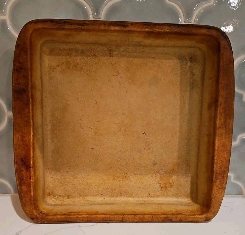 The Pampered Chef 9” Square Baker Family Heritage Baking Stone Casserole 1490