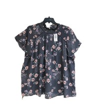 New Torrid Gray Multi Short Sleeve Tunic Length Top Blouse Plus Sz 3 3X 