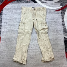 VTG Polo Ralph Lauren Cargo Pants 14 Beige Tan Paratrooper Military 36x32 Womens