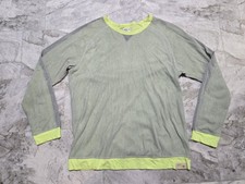 Diesel Industry Gray & Neon Mesh Crew Long Sleeve Shirt Mens Sz 2XL Cotton Lined