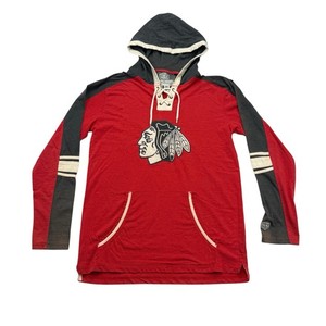 Sweat Capuche Chicago Blackhawks Old Time Hockey - Logos Cousus, Taille M Homme