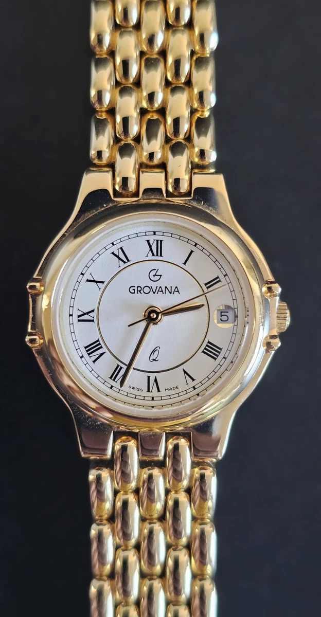 Scratched Grovana 1541-1 Swiss Made New Battery Unisex Watch 28MM 6.75\