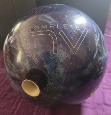 Pro Ebonite Complete NV bowling ball. Purple-Blue-Silver pearl colour scheme.