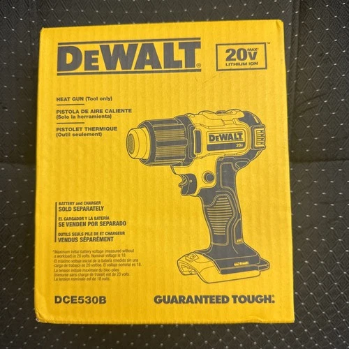 Dewalt DCE530B 20V MAX Heat Gun, Cordless w/ Flat & Hook Nozzle Attachments
