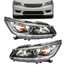 1 Pair Headlights Replacement for A-ccord Sedan 2013 2014 2015 Headlamp DRL