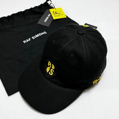 22ss RAF SIMONS Smile Logo Cap Hat Black