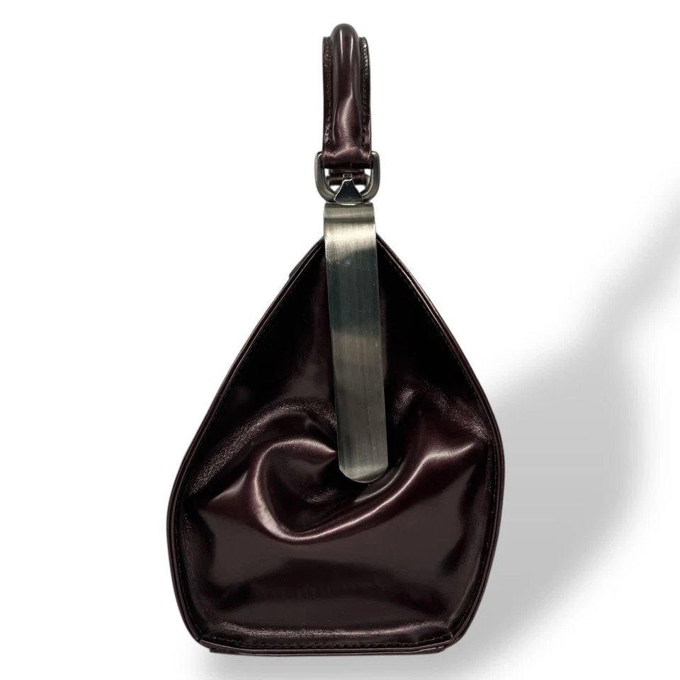 Jean Paul Gaultier Rose 2-Way Shoulder Bag Purple Enamel Leather Authentic - Image 4 of 4