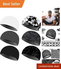 Mens 6-Pack Skull Caps - Stylish Sweat-Absorb...