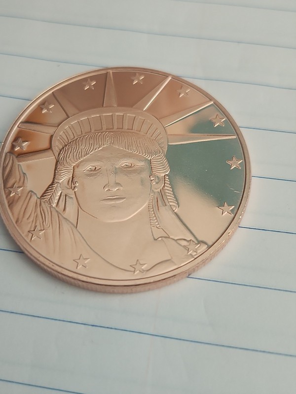 Lot of 20 - 1 Oz ROUNDS  Of .999 FINE COPPER / Full Tube / Statue Of Liberty Hd.