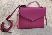 Nine West Abarrane Purse Guava Pink Black Trim Top Handle Shoulder Strap New