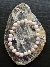 8mm Natural Pink Opal Crystal Bracelet 7" Stretchy