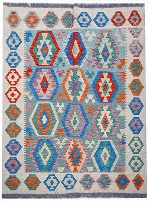 Tash 193x156 cm Vintage Türkische Handarbeit Afghan Modern Wollteppich Kelim Rug
