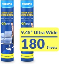 9.45  Large Lint Roller Refills, 2 Packs, 180 Extra Sticky Sheets
