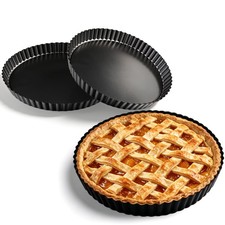 2 Pack 9 Inch Tart Pan,Removable Bottom,Nonstick Carbon 9-inch, Pan Set