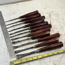 Vintage Antique C Maiers  Gouge Wood Carving Chisel Wood Working Tools Lot Of 11