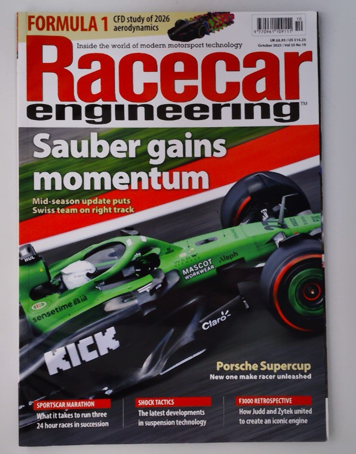 Racecar Engineering magazine Oct 2025 Sauber, Formula 1, Porsche Supercup