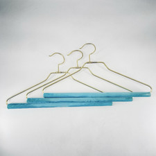 Vintage Heavy Duty Teal And Brass Mid Century Velvet Hanger Swivel MCM