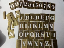 Vintage Reese's Adjustable Lockedge Brass Stencils 2 inch Letters & Figures