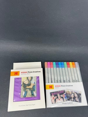 Kodak Photo Creatives Zinc Photo Paper Album 2x3 + 12 Double Tip Markers NEW