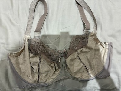 Empreinte Underwired Full Cup Embroidered Lace Bra Taupe Grey 38F