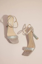 Betsey Johnson Rhinestone Flare Heel Sandals